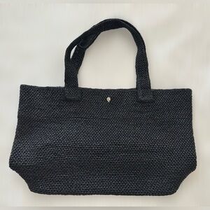 Helen Kaminski Black Woven Raffia Tote